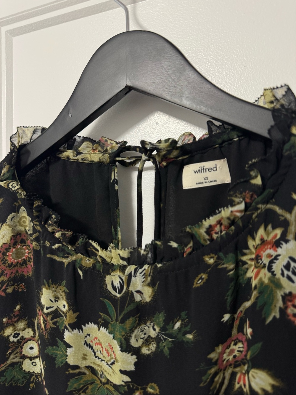 WILFRED Women's Lemare Floral Open Back Prairie Mini Dress - Green/ Black, XS - Picture 7 of 10